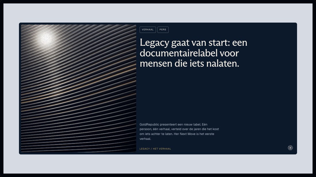 Persbericht Legacy
